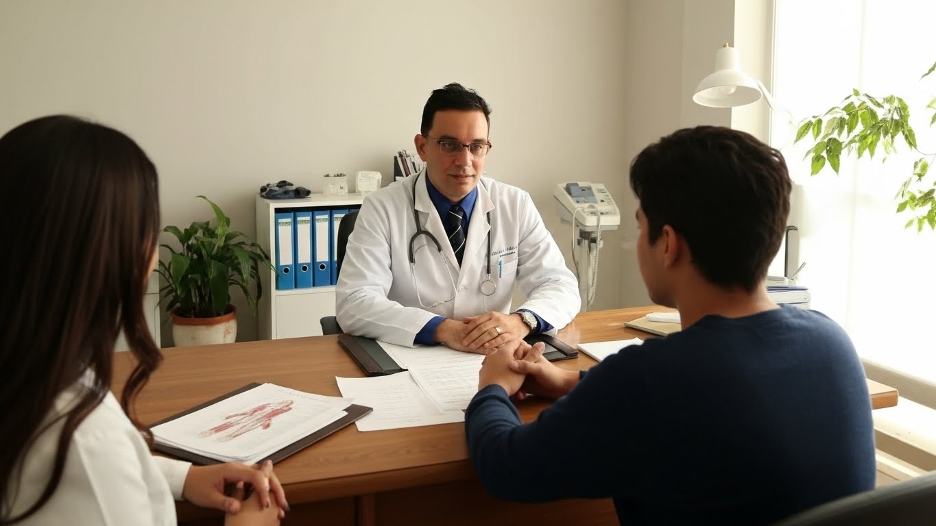 Doctor consultando con paciente